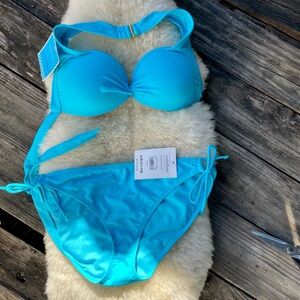 Catalina Turquoise Push-Up Bikini Set; New w/ Tags; Size L (11-13)